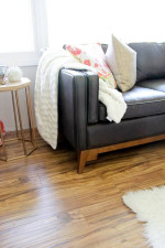 [ ARTICLE ] WORTHINGTON OXFORD BROWN 85" ANILINE ITALIAN LEATHER SOFA