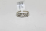 14K White Gold Diamond Two Row Band Ring (Size 6 1/4) Clearance Sale!!