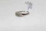 14K White Gold Diamond Two Row Band Ring (Size 6 1/4) Clearance Sale!!