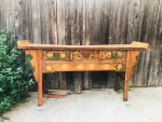 Large Asian Oriental Tibetan hardwood folk altar table