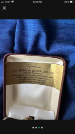 1921 Gold Plated Morgan Silver Dollar Necklace