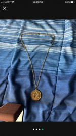 1921 Gold Plated Morgan Silver Dollar Necklace