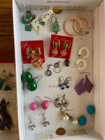 Earrings and Christmas pins