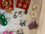 Earrings and Christmas pins