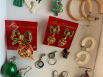 Earrings and Christmas pins