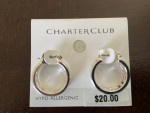 Charter Club Silvertone NWT Earring Hoops