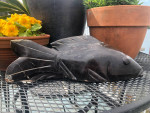 Petrified wood carved fish