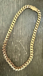Monaco lightweight Cuban link chain 18k yellow gold
