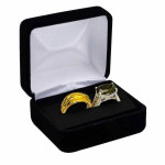Plush Black Velvet Dual Ring/One Ring Gift Packaging Boxes Ring Box