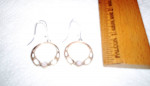 Silver Earrings With Pink Gem