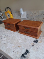Twin Jewelry Boxes Dark Wood