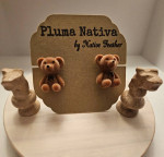 Pluma nativa teddy bears/ aretes de ositos