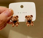 Pluma nativa teddy bears/ aretes de ositos