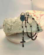 Pluma nativa black stainless steel modern rosary
