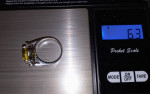 14K WHITE GOLD LIMON QUARTZ & DIAMOND RING