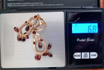 14K IMPERIAL GOLD 2" LONG GARNET EARRINGS
