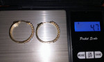 10K YELLOW GOLD 1.5 CT DIAMOND HOOP EARRINGS - NWOT