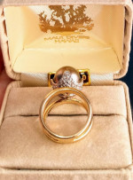 14K GOLD & DIAMOND TAHITIAN SOUTH SEA PEARL RING