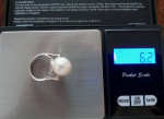 14K WHITE GOLD & DIAMOND 12MM SOUTH SEA PEARL RING