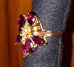 14K GOLD RHODOLITE GARNET RING
