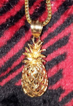 14K YELLOW GOLD PINEAPPLE PENDANT OR 20" CHAIN NECKLACE - NWT