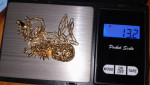 14K YELLOW GOLD PINEAPPLE PENDANT OR 20" CHAIN NECKLACE - NWT