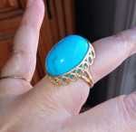 14K YELLOW GOLD & TURQUOISE RING