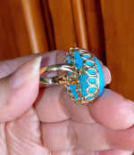 14K YELLOW GOLD & TURQUOISE RING