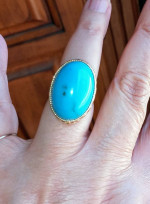 14K YELLOW GOLD & TURQUOISE RING
