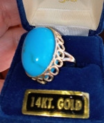 14K YELLOW GOLD & TURQUOISE RING