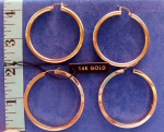 14K YELLOW GOLD 2" HOOP EARRINGS - NWOT