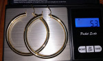 14K YELLOW GOLD 2" HOOP EARRINGS - NWOT