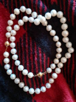 14K GOLD FWP WHITE PEARL NECKLACE