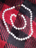 14K GOLD FWP WHITE PEARL NECKLACE