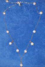 10K GOLD & PEARL 17" STATION NECKLACE