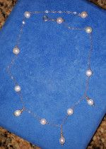 10K GOLD & PEARL 17" STATION NECKLACE