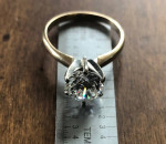 Beautiful Diamond Engagement Ring Gold 14k 1.75 Ct  6 Prong Round Cut