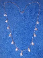 14K GOLD & PEARL 16" STATION NECKLACES