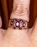 14K GOLD RHODOLITE GARNET RING