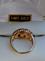 14K GOLD RHODOLITE GARNET RING