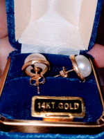 14K GOLD PEARL EARRINGS