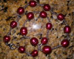 HONORA BURGUNDY FWP PEARL & SILVER 18" NECKLACE