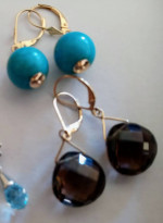 14K SOLID GOLD GEM EARRINGS