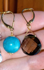14K SOLID GOLD GEM EARRINGS
