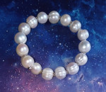 JUMBO 10-11MM WHITE PEARL & 925 STERLING SILVER BRACELET