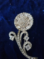 Rhinestone flower brooch
