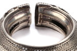 Silver cuff bangle large statement India Antique