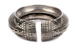 Silver cuff bangle large statement India Antique