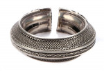 Silver cuff bangle large statement India Antique