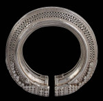 Silver cuff bangle large statement India Antique